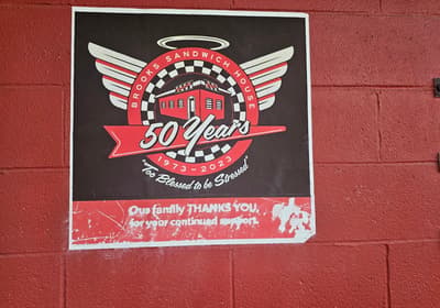 A poster celebrating 50 years of Brooks' Sandwich House