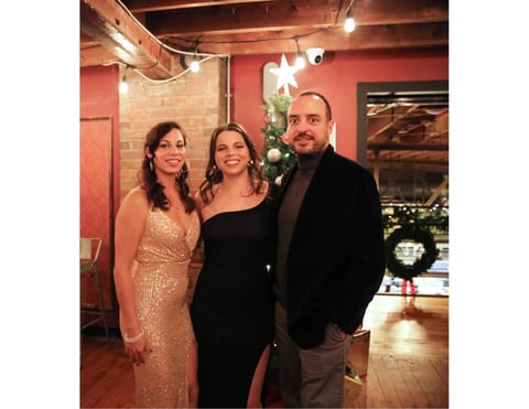 Amanda and sister, 2021 B.U.I.L.D. Group Christmas party