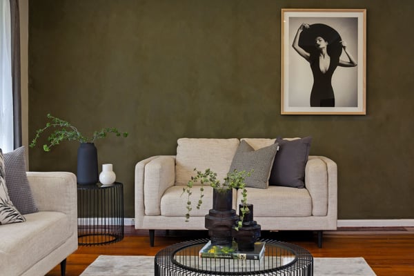 Venetian plaster or limewash wall finish