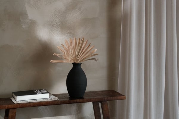 Venetian plaster or limewash wall finish