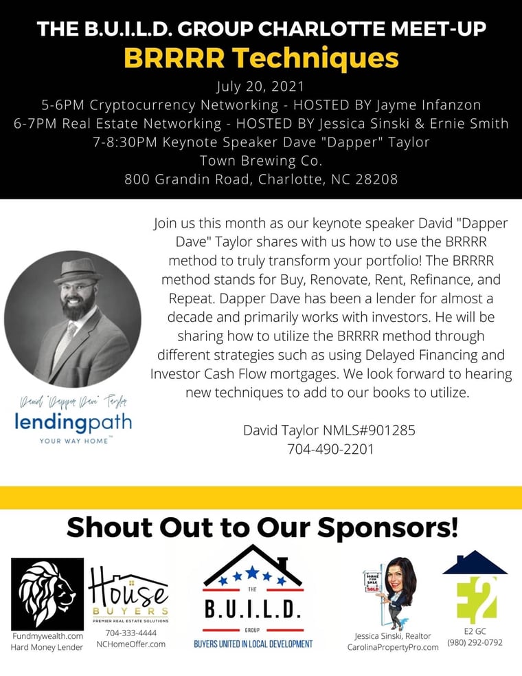 Flyer for BRRRR Techniques, July 20, 2021