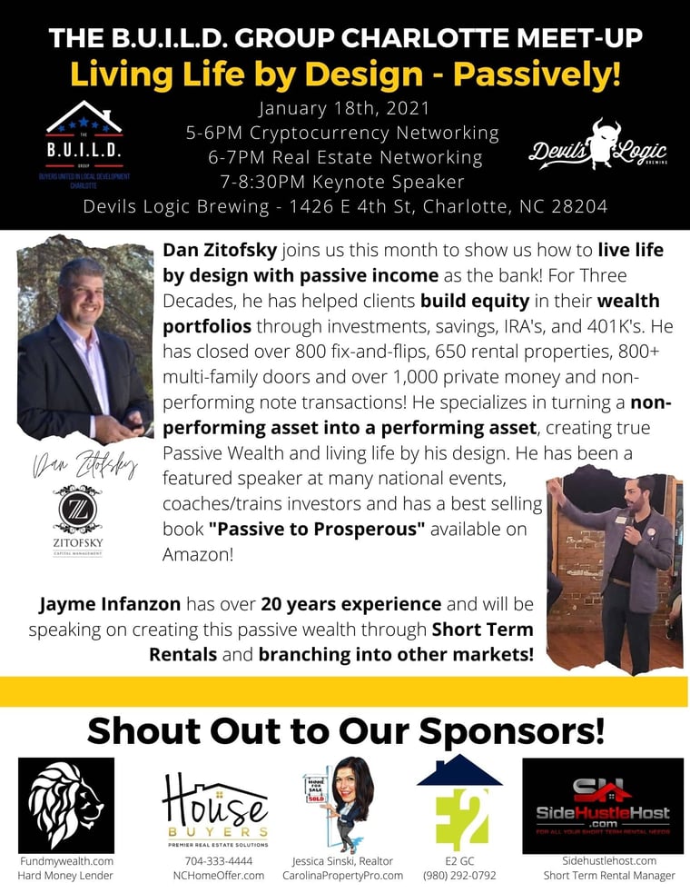 Flyer for Living Life by Design - Passively!, January 18, 2021