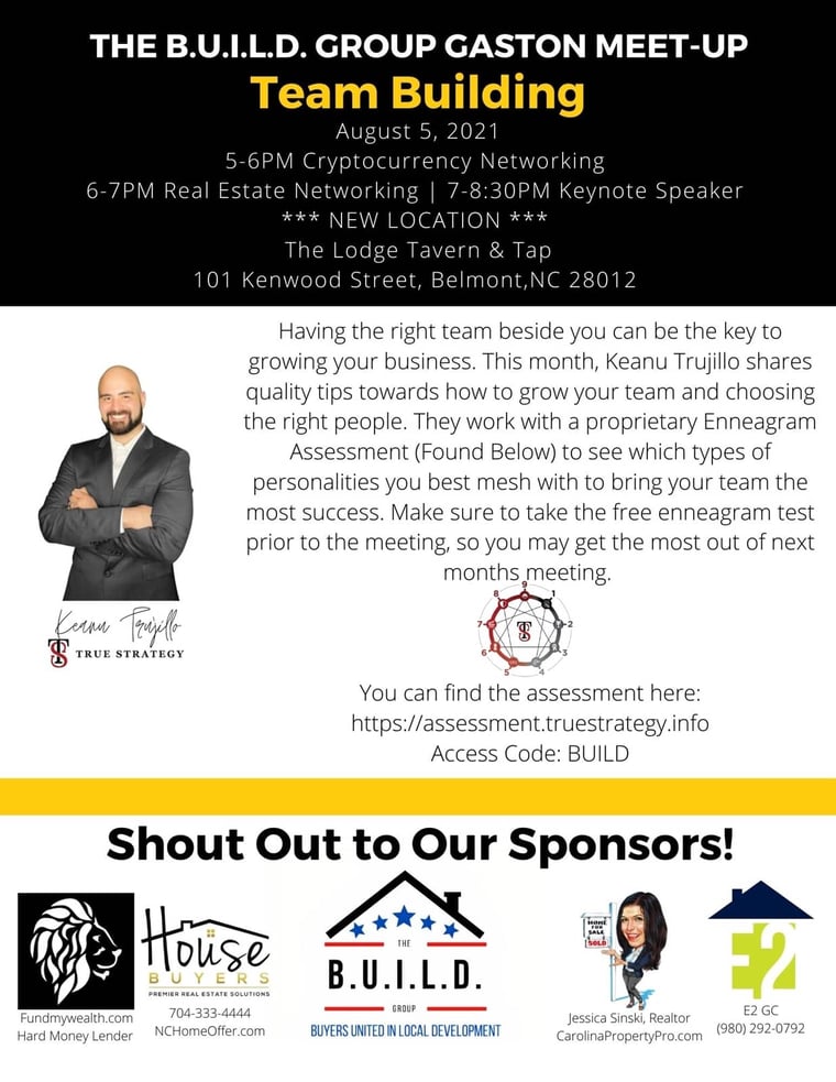 Flyer for Team Building, August 5, 2021